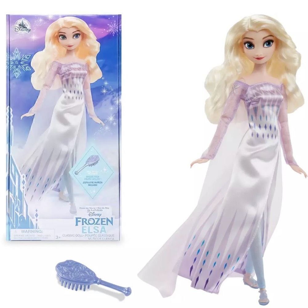 Snow Queen Elsa Classic Doll & Hairbrush Frozen 2 Disney 11.5” NEW NIB Sealed